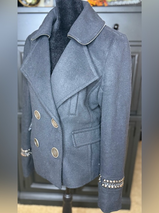 Dollhouse Jackets & Blazers - Dollhouse black preppy punk pea coat chic rocker studded jacket medium